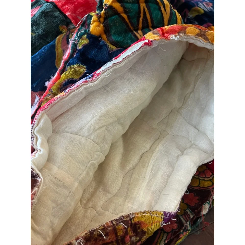 Lot of 10 Vintage 60s Patchwork Velvet Pillow Shams India Boho Handmade